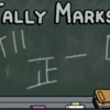 黒板に様々な画線法で書かれた数字(Tally Marks)