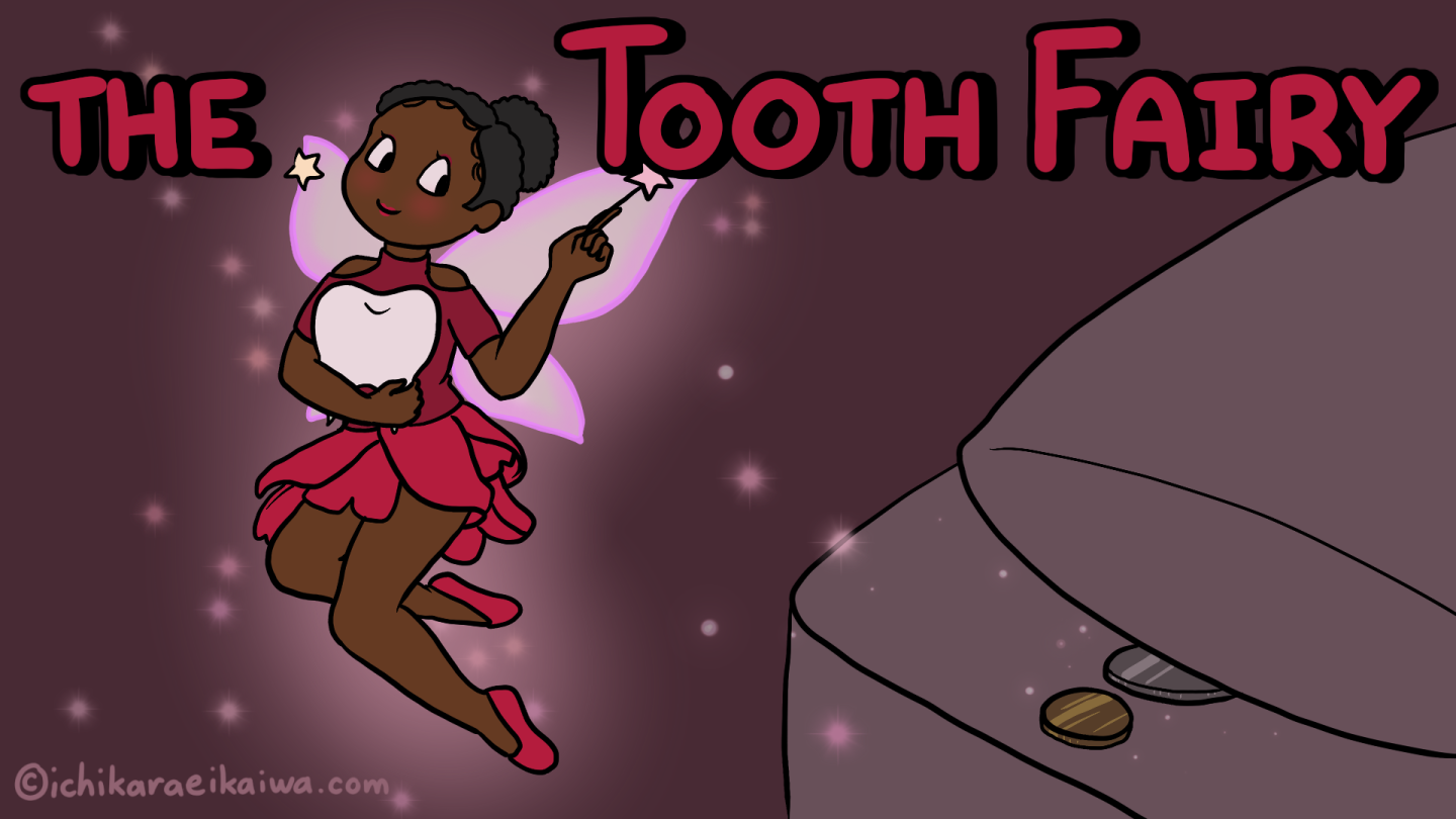 歯を抱える歯の妖精
