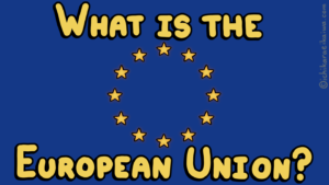欧州連合の旗と記事のタイトル